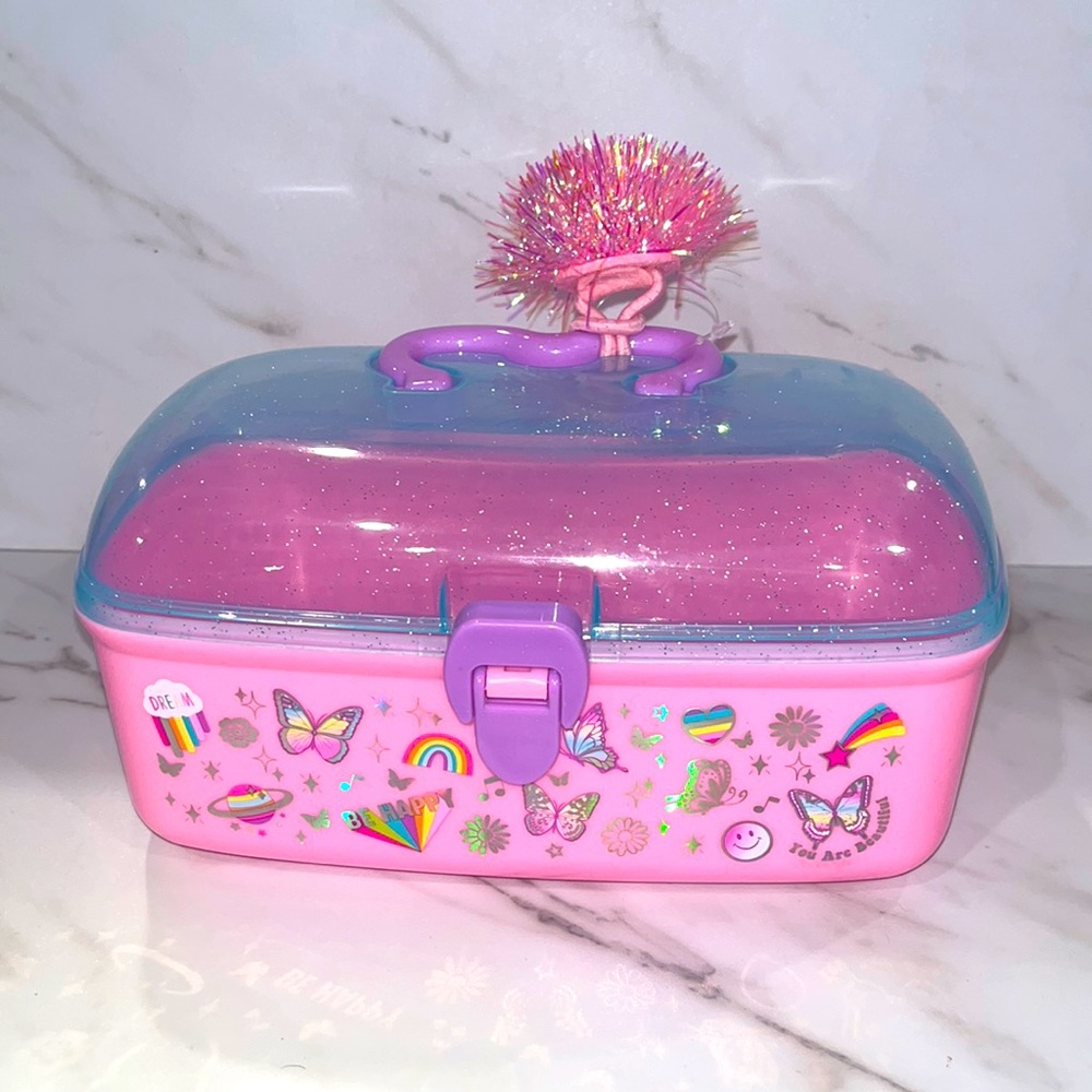 NEW Hot focus pink glitter makeup case
